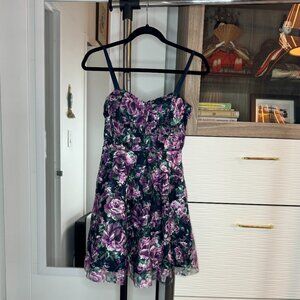 Trixxi Juniors Floral Fit and Flare Cocktail Dress Size 7  prom, wedding, event!